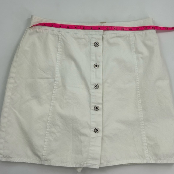 Kate Hill Petite Skort Women's 14P (Waist 32in) Ivory, Cotton Twill Front Snaps - Picture 9 of 12